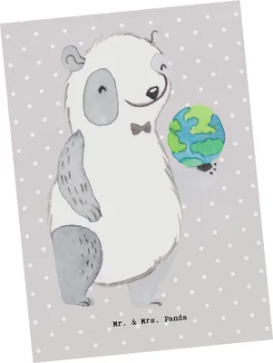 Produktbild von Mr. & Mrs. Panda Postkarte Touristikkaufmann Herz - Grau Pastell - Geschenk, Grußkarte, Postkarten, Fotokarte, Ansichtskarten, Ansichtskarte
