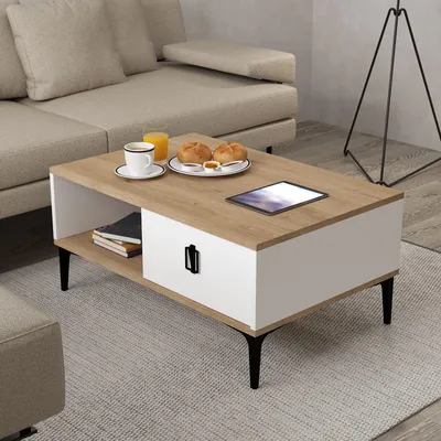 Productafbeelding van Skye Decor, hoogwaardige nesttafel (3 delen) in saffier eikenhout | 100% melamine | Modern design