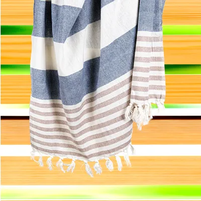 Productafbeelding van Ruggeri strandlaken, katoen, hamamdoek, 170x170 cm, blauw