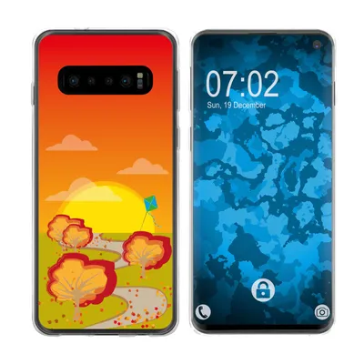 Produktbild von PhoneNatic Case kompatibel mit Samsung Galaxy S10 Silikon-Hülle Herbst M2