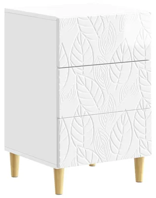 Image de Table de chevet Blanc brillant 43 x 39,5 x 66,5 cm