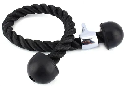 Immagine prodotto di Corda per tricipiti - Accessorio per cavo - Allenamento della forza - Maniglie ergonomiche - 33 cm - Nero