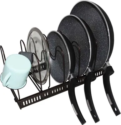 Produktbild von Geschirr Pfannen Trenner verstellbar Küchen-Regal Töpfe Deckel