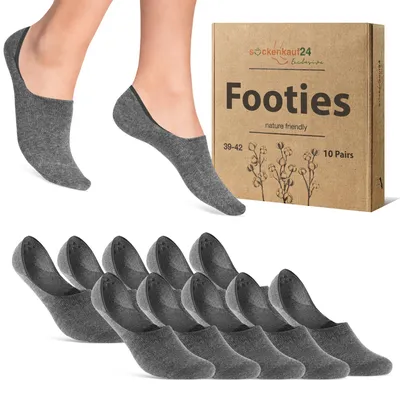 Produktbild von Füßlinge kurze Socken Herren Damen Baumwolle - 70103T Grau 35-38 10 Paar