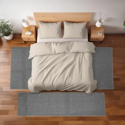 Produktbild von Villa Möbel Looivo Bettumrandungs-Teppich Set Grau, Grösse:2 x 80x150 cm + 1 x 80x250 cm