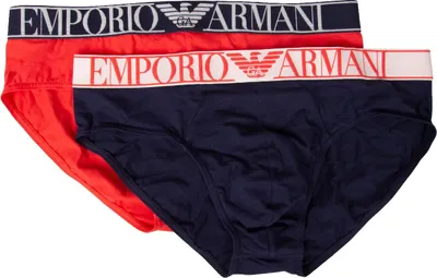 Immagine prodotto di Slip uomo EMPORIO ARMANI confezione 2 pezzi elastico a vista mutanda bipack underwear articolo 111733 3R720 brief 2 pack, EUR S - CN 165/90 - BR P - MX CH, Cotone 95%,Spandex 5%