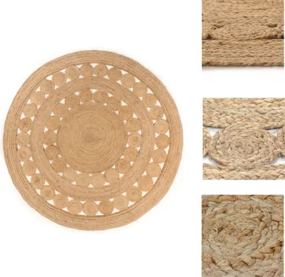 Produktbild von vidaXL Teppich Geflochten Jute 210 cm Rund -  Teppiche