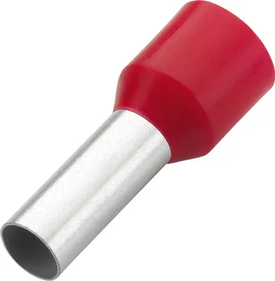 Produktbild von Aderendhülsen isoliert, Querschnitt 10,0 mm², Länge 22 mm, rot (Pack à 100 Stück)