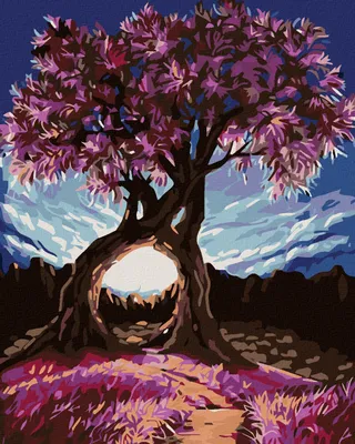 Produktbild von Diamondi - Diamond painting - ROMANTISCHE BÄUME, 40X50 cm, mit Keilrahmen (bereits gespannt)