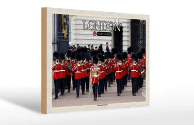 Produktbild von Holzschild Städte Changingt the Guard London 30x20cm