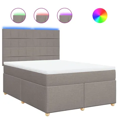 Produktbild von vidaXL Boxspringbett mit Matratze Taupe 140x200 cm Stoff