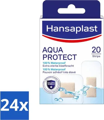 Produktbild von Hansaplast - Aqua Protect Pflaster - Wasserfeste Wundpflaster - Wasserfest - Wundpflege - 20 Pflaster - Vorteilspack - 24 Stücke