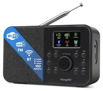 Immagine prodotto di Radio DAB portatile con Bluetooth e funzione sveglia - Colore nero