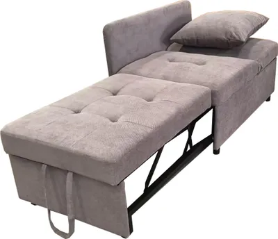 Zdjęcie produktu dla Sofa rozkładane 3 w 1, wielofunkcyjne, z 5-stopniową regulacją oparcia, obite tkaniną lnianą, wymiary: 177 x 68 x 65 cm, kolor: szary