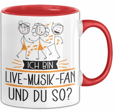 Produktbild von Live-Musik-Fan Tasse Geschenk Ich Bin Live-Musik-Fan Und Du So Geschenkidee Lustiger Spruch Becher (Rot)