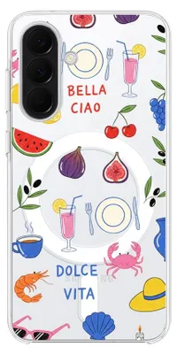 Produktbild von Hartschalenhülle für das Samsung Galaxy A37, kompatibel mit MagSafe, transparent, Sommeraromen