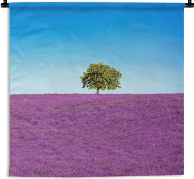 Produktbild von MuchoWow® Wandteppich Wandbehang Baum - Lila - Himmel - Lavendel 150x150 cm Tapisserie Dekoration Wandtuch - Wohnaccessoires - Modernes