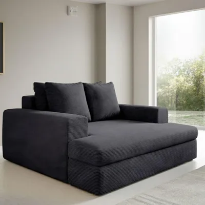 Immagine prodotto di Comazzo - Divano Fisso 2 Posti, 162x167x86h cm Nero, Cuscini Sfoderabili