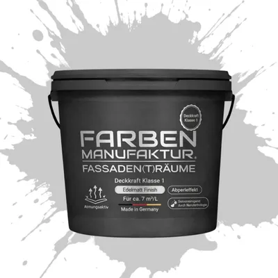 Produktbild von Fassadenfarbe Sockelfarbe Hausfarbe, Profi Silikonharzfarbe abperleffekt – RAL 7047 Telegrau 4 – 10 L
