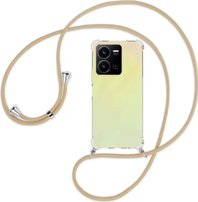 Produktbild von Handykette Backcover-Schutzhülle mit Band (Metall silberfarben) für vivo Y35 4G (6.58''), vivo Y22s - caramel
