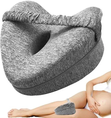 Zdjęcie produktu dla Ibenzoa® Poduszka pod kolana dla osób śpiących na boku, wykonana z elastycznej pianki memory – ergonomiczny kształt serca, wspiera plecy, biodra i kolana, zdejmowana i zmywalna poszewka