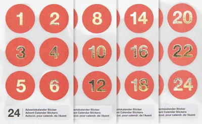 Produktbild von Adventskalender-Sticker Rot
