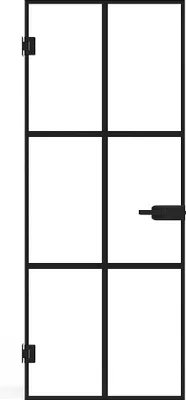 Produktbild von Tür - wendbar - ohne Rahmen - Sicherheitsglas - Schwarz - 204 x 93 cm - SEROTO