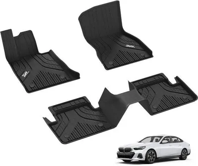 Immagine prodotto di Tappetini per BMW Serie 5 G60, tappetini in gomma TPE, tappetini antiscivolo neri, accessori per auto