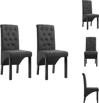 Immagine prodotto di vidaXL Sedie da pranzo 2 pezzi in tessuto grigio scuro - Sedie da pranzo