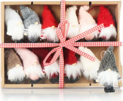 Produktbild von COM-FOUR® 12x Premium Weihnachtsmann-Anhänger für den Weihnachtsbaum, Christbaum-Figuren Anhänger als Baumbehang, Weihnachtsschmuck oder Geschenk-Anhänger, schwedisch-skandinavische Deko-Trolle