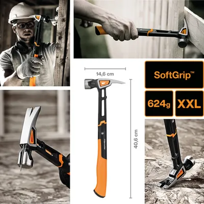 Image de Fiskars 1020216 Marteau de coffrage IsoCoreTM XXL - 1020gr