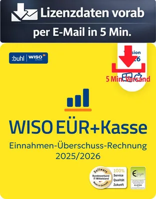 Produktbild von WISO EÜR & Kasse 2026 ESD (1 Device - 1 Jahr) ESD Finanzen, Steuer Recht 5 Min. Versand als Download per Mail