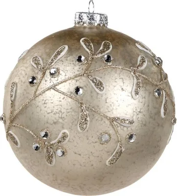 Produktbild von Goodwill Weihnachtskugel Juwel Brilliant Beige-Silber D 12 cm