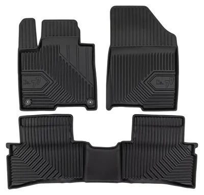 Image de Tapis avant en caoutchouc + tunnel pour Kia Sportage V 2021- (SUV) – 3 pièces, noirs, sur mesure