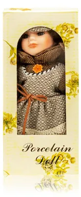 Produktbild von ARÔME Porzellanpuppe, 20 cm, Braun