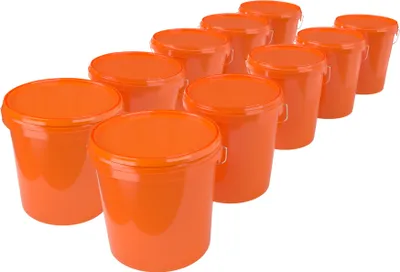 Produktbild von Eimer mit Deckel 16 L | Vorratseimer | Lebensmittelecht Orange | PP | 10 Stück