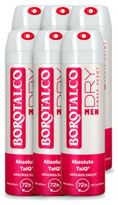 Produktbild von 6 x Borotalco Men Amber Deodorant Spray - 150 ml - Vorteilspackung - 6 Stücke