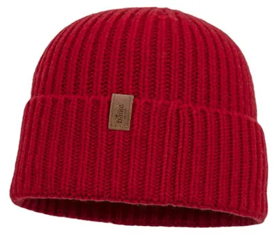 Image de Bonnet à bord roulé Balke en mélange cachemire et laine avec revers, rouge, taille XXL