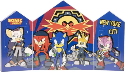 An advent calendar featuring characters from Sonic Prime.