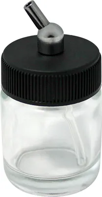 Immagine prodotto di Tazza di vernice Wiltec per pistola ad aerografo, 36 x 36 x 68 mm, contenitore di vernice in vetro con coperchio 22 cm³, sistema di aspirazione, variante 2, ricambio per aerografo