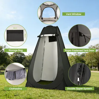 Immagine prodotto di Tenda da doccia pop-up, 190 cm, impermeabile, resistente ai raggi UV, nera, per campeggio