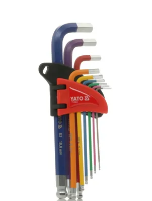 Produktbild von YATO Winkel Schraubendreher Werkzeug Satz 1.5 2 2.5 3 4 5 6 8 10 Innensechskant YT-05632