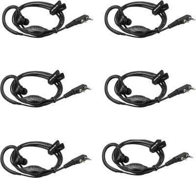 Immagine prodotto di Cuffie radio Retevis RT622, compatibili RT24 RT27 RT28 RT619 eSynic UV-5R BF-88E BaoFeng BF-888S, Kenwood2-pin, auricolari con gancio (6 pezzi)