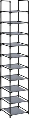 Productafbeelding van Famanu schoenenrek met 10 niveaus - Grijs, 33 x 33 x 173 cm