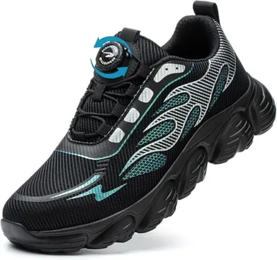Produktbild von Leichte Sicherheits-Sportschuhe mit Stahlkappe, Durchtrittschutz & Drehverschluss – reflektierendes Design, Gr. 43