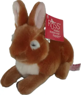 Produktbild von Russ - 31911 - Hase, kauernd, braun oder weiß, Plüsch, 22cm