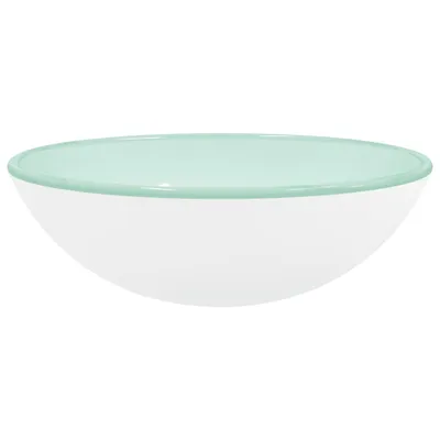 Image de vidaXL Lavabo en verre trempé 42 x 14 cm Blanc