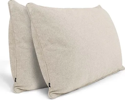 Produktbild von DYNMC you Sofakissen mit Füllung und Bezug - 2er Set 40x70cm mit Viel Füllung - VERGLEICHSSIEGER  - Rückenkissen mit  Baumwoll-Bezug - Bequeme Dekokissen - Couchkissen Beige