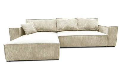Produktbild von Ecksofa Loft XL 294x185 couch Beige Cord mit Schlaffunktion bettkasten Poso 105 Links