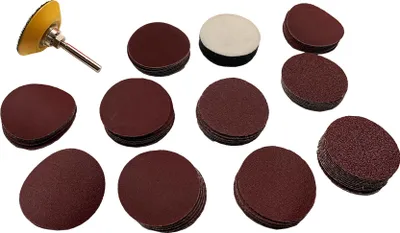 Immagine prodotto di Set di carte abrasive da 50 mm e adattatore (con 100 dischi, grana 80-2000)